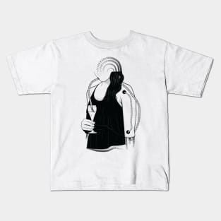 Black & white Elegant Art 20 Kids T-Shirt